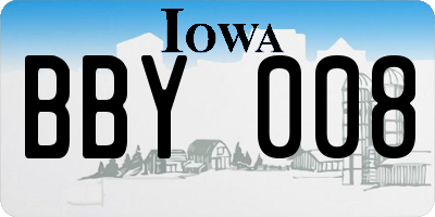 IA license plate BBY008