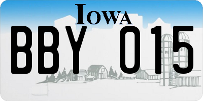 IA license plate BBY015