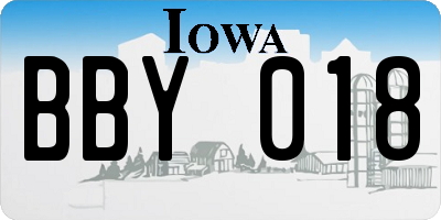 IA license plate BBY018