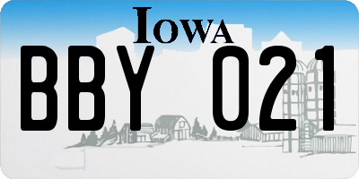 IA license plate BBY021