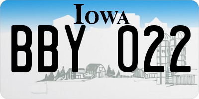 IA license plate BBY022