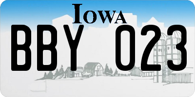 IA license plate BBY023
