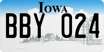 IA license plate BBY024