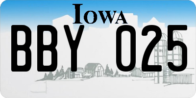 IA license plate BBY025