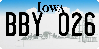 IA license plate BBY026