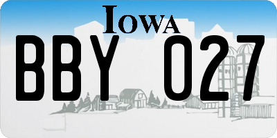 IA license plate BBY027