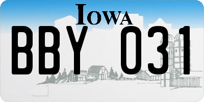 IA license plate BBY031