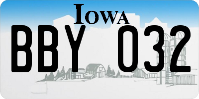 IA license plate BBY032