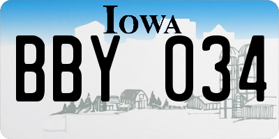 IA license plate BBY034