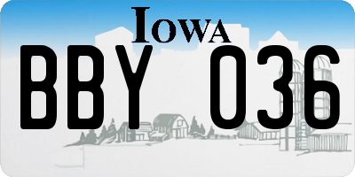 IA license plate BBY036