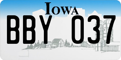 IA license plate BBY037