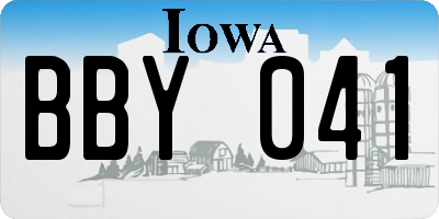 IA license plate BBY041