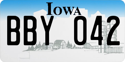 IA license plate BBY042