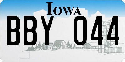 IA license plate BBY044