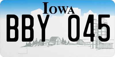 IA license plate BBY045