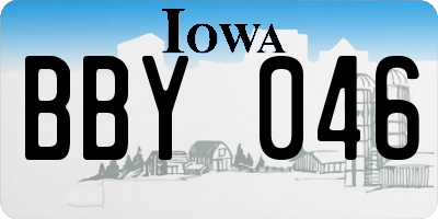 IA license plate BBY046
