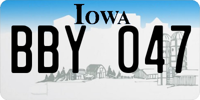IA license plate BBY047