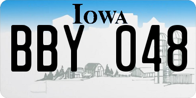 IA license plate BBY048