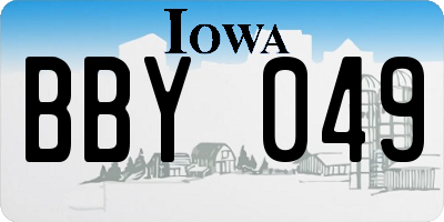 IA license plate BBY049