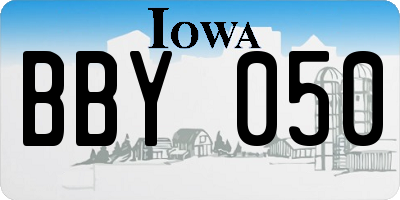 IA license plate BBY050