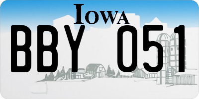 IA license plate BBY051