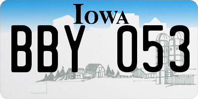 IA license plate BBY053