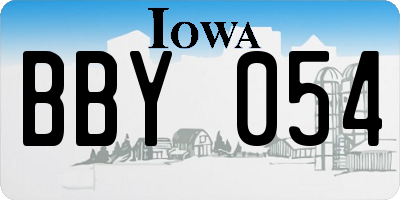IA license plate BBY054