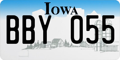 IA license plate BBY055
