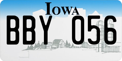 IA license plate BBY056