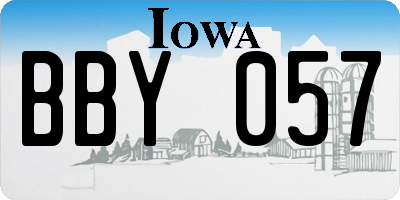 IA license plate BBY057