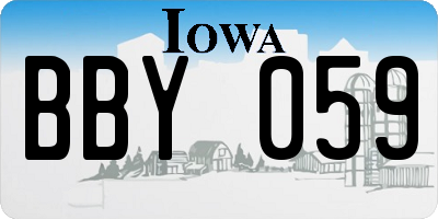 IA license plate BBY059