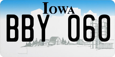 IA license plate BBY060
