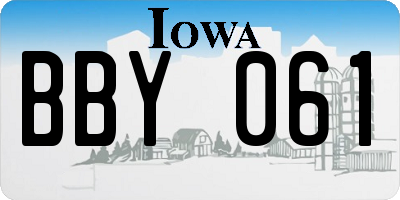 IA license plate BBY061