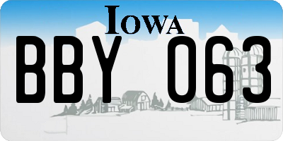 IA license plate BBY063