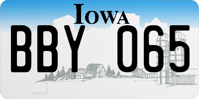 IA license plate BBY065