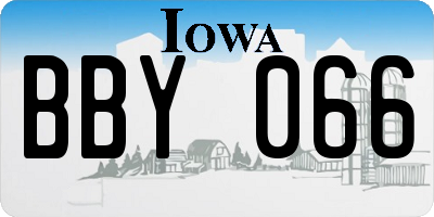 IA license plate BBY066