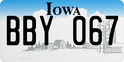 IA license plate BBY067
