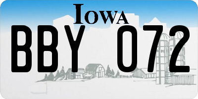 IA license plate BBY072