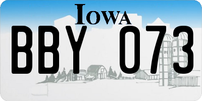 IA license plate BBY073