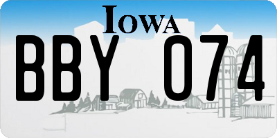 IA license plate BBY074
