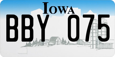 IA license plate BBY075