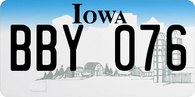 IA license plate BBY076