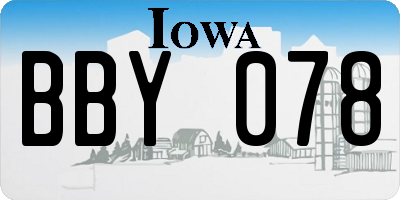 IA license plate BBY078