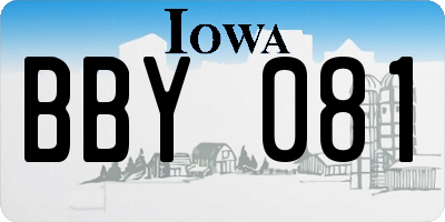 IA license plate BBY081