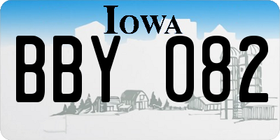 IA license plate BBY082