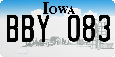 IA license plate BBY083