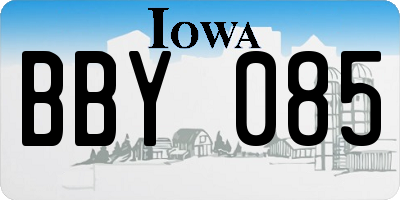 IA license plate BBY085