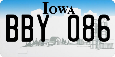 IA license plate BBY086