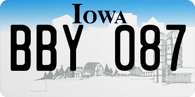 IA license plate BBY087