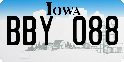 IA license plate BBY088